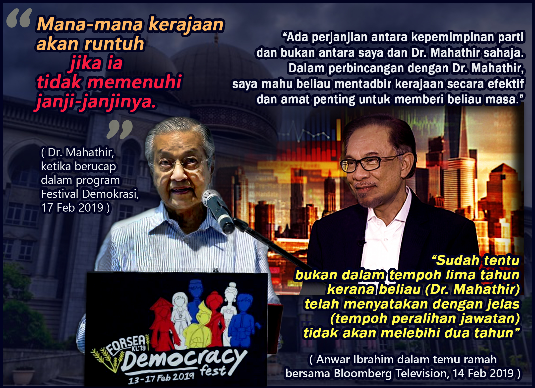DR Mahathir: “Mana-mana kerajaan akan runtuh jika ia tidak memenuhi janji-janjinya”